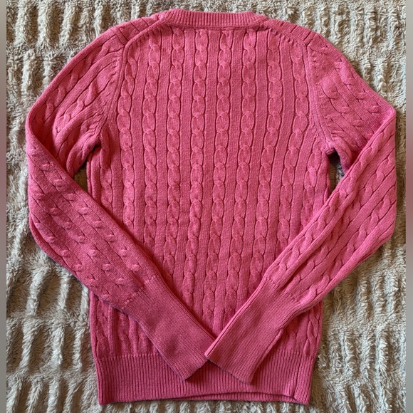 GAP Pink Cable Knit Sweater Medium Angora Blend Holiday 2008 Preppy Y2K - Picture 7 of 9